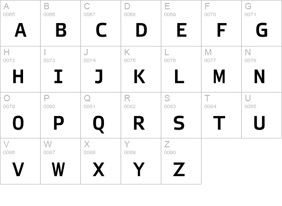 Etelka Monospace Pro Bold uppercase A-Z preview