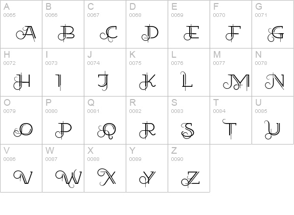 EtharnigNo12 uppercase A-Z preview