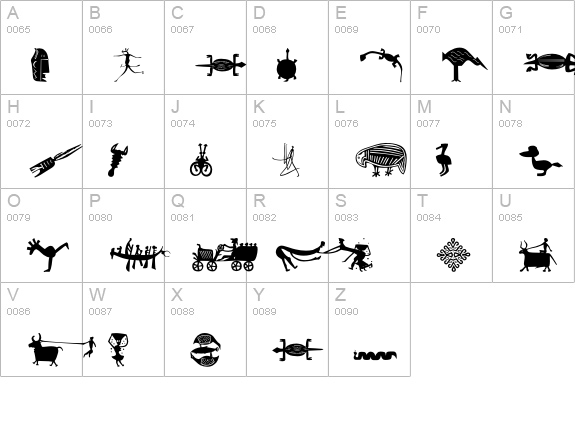 EthnoFontEF uppercase A-Z preview
