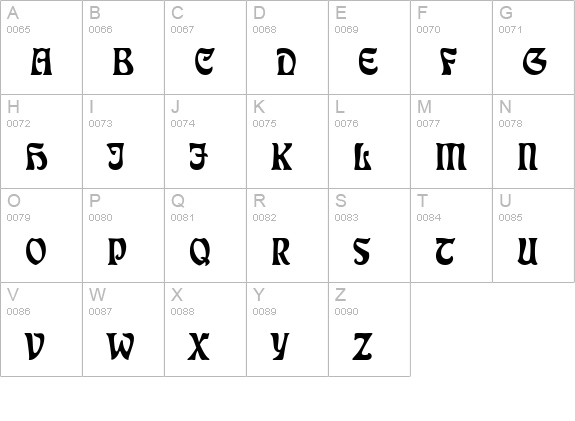 Etienne-Regular uppercase A-Z preview