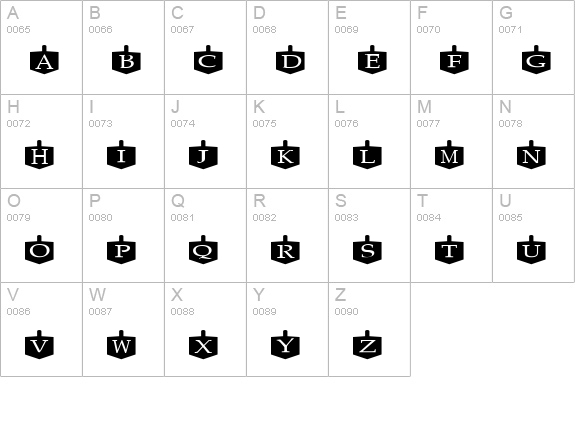 Etikette uppercase A-Z preview