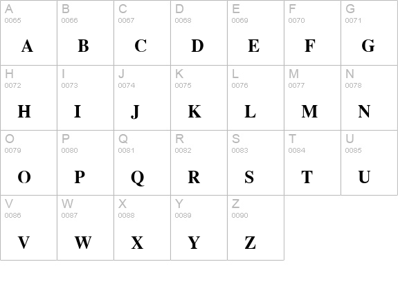 EucrosiaUPC Bold uppercase A-Z preview