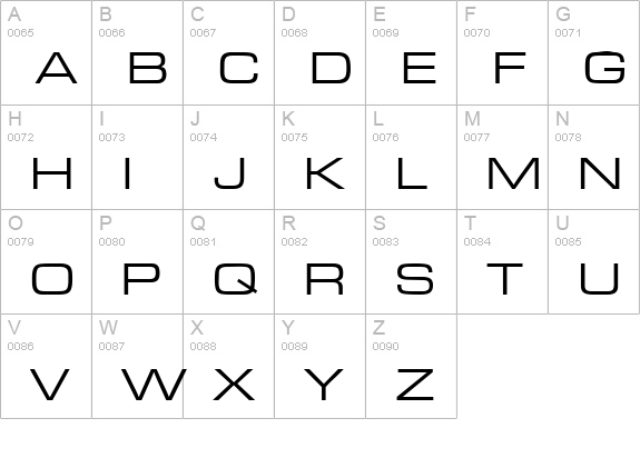 EurasiaEx-Regular uppercase A-Z preview