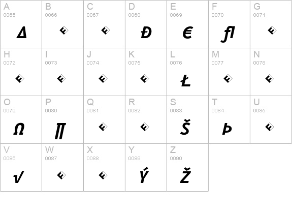 Eureka Mono Exp Bold Italic uppercase A-Z preview