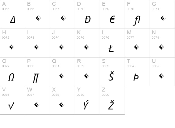 Eureka Mono Exp Italic uppercase A-Z preview
