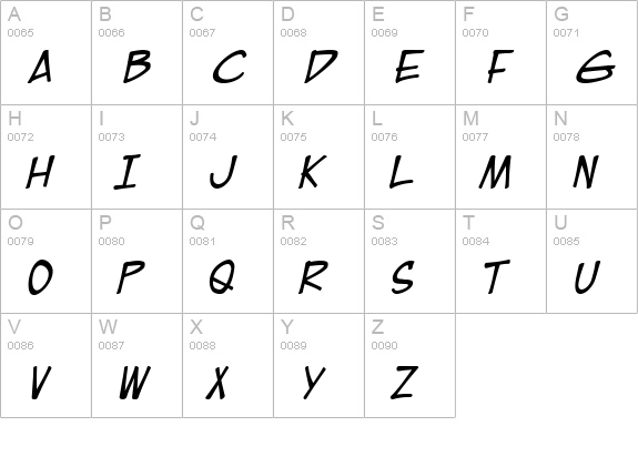 EuroComic Italic uppercase A-Z preview