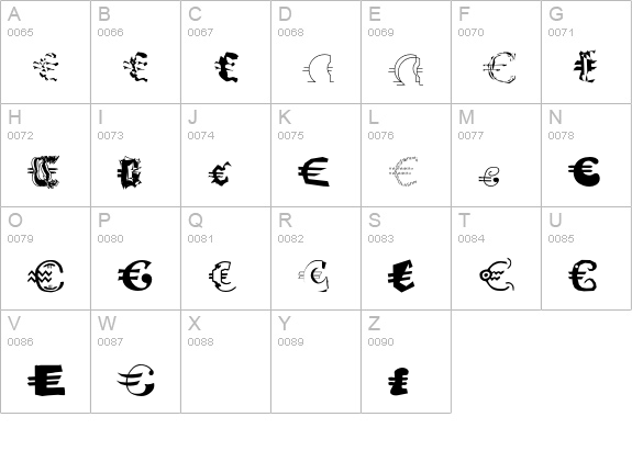 EuroDecoEF-Two uppercase A-Z preview