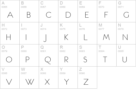 eurofurence light uppercase A-Z preview