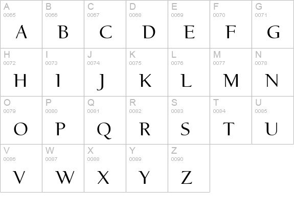 EuroNewstyle Regular uppercase A-Z preview