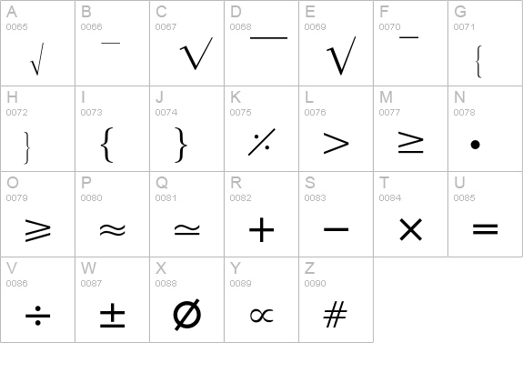 European Pi 2 uppercase A-Z preview