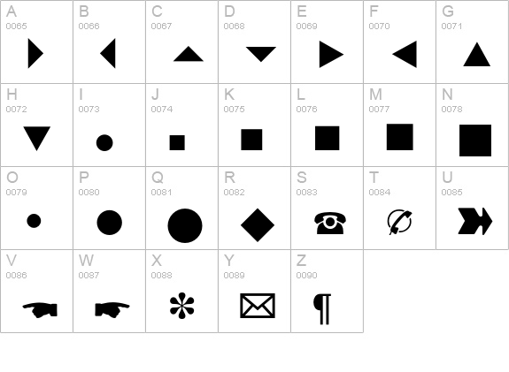 European Pi 3 uppercase A-Z preview