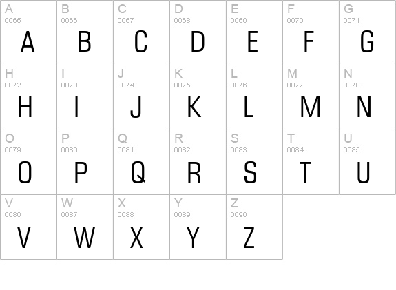 EuropeCond uppercase A-Z preview