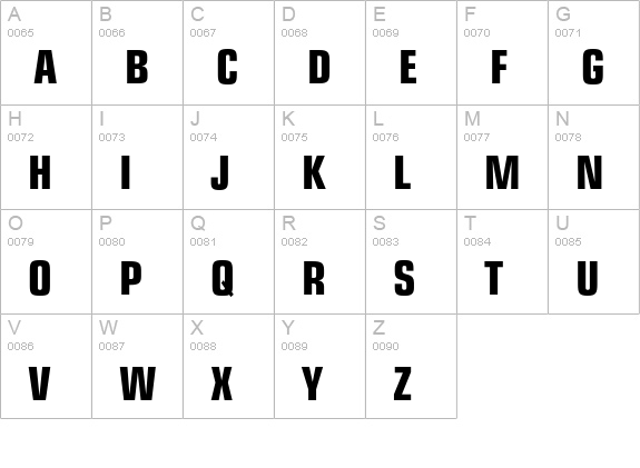 EuropeCond Bold uppercase A-Z preview