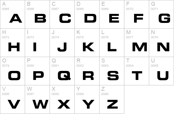 Eurostile Bold Extended #2 uppercase A-Z preview
