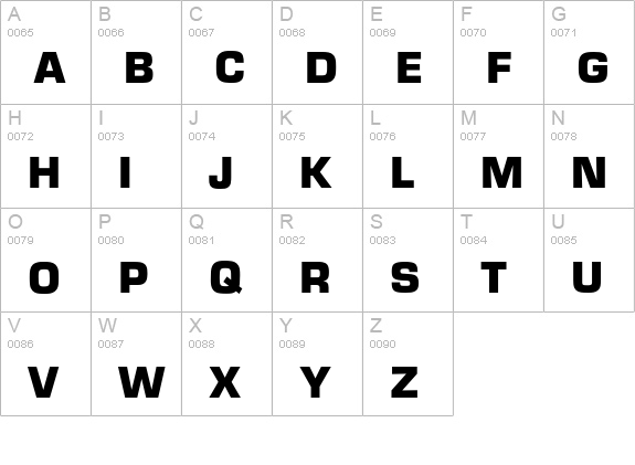 Eurostile BQ Bold uppercase A-Z preview