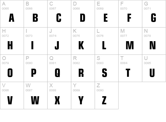 Eurostile Condensed Bold  uppercase A-Z preview