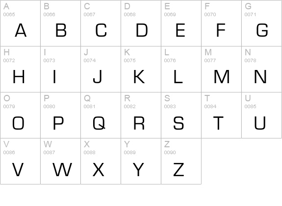 EurostileEF-Regular uppercase A-Z preview