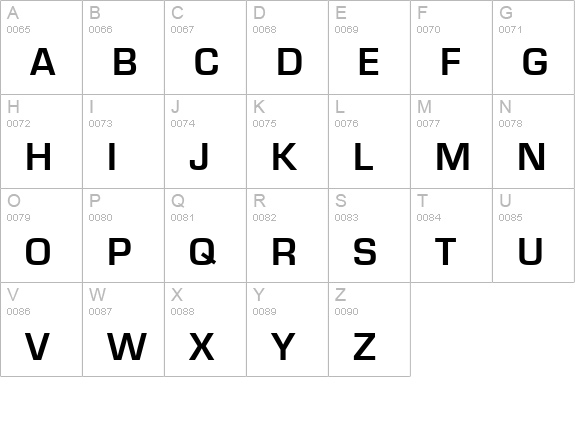 EurostileSCT Bold uppercase A-Z preview