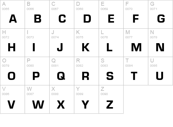 EurostileTHea uppercase A-Z preview