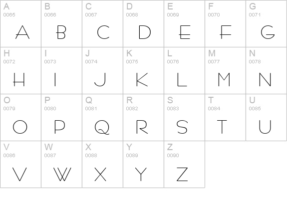 Euterpe uppercase A-Z preview