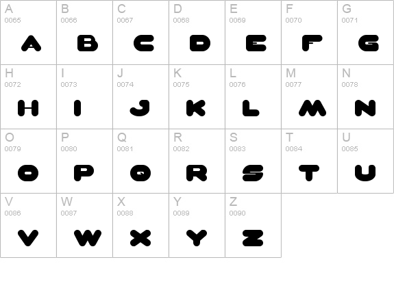 Evergreen uppercase A-Z preview