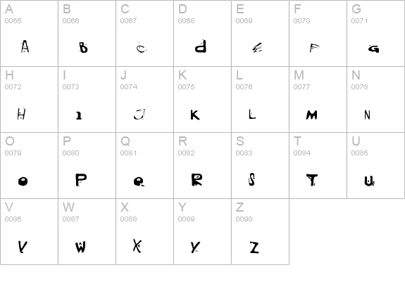 Evil Mail uppercase A-Z preview