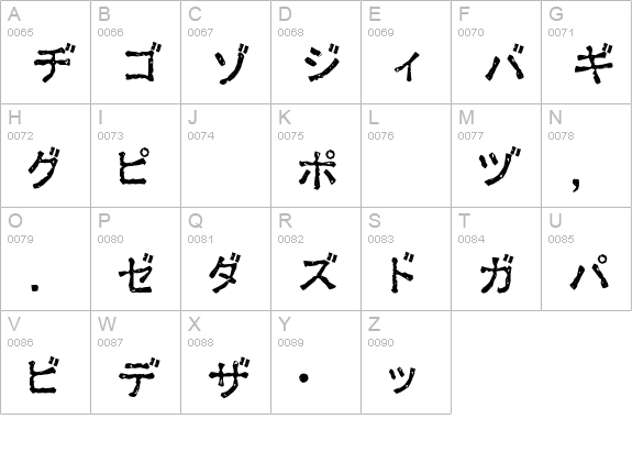 Ex Kata Damaged uppercase A-Z preview