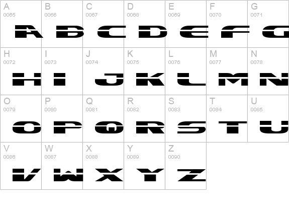 Excelerate Straight uppercase A-Z preview