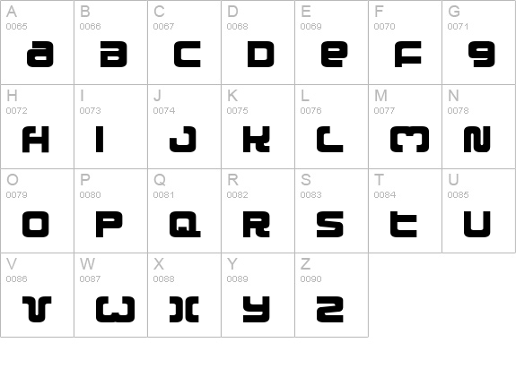 Exedore uppercase A-Z preview