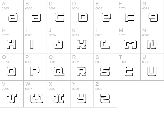 Exedore 3D uppercase A-Z preview