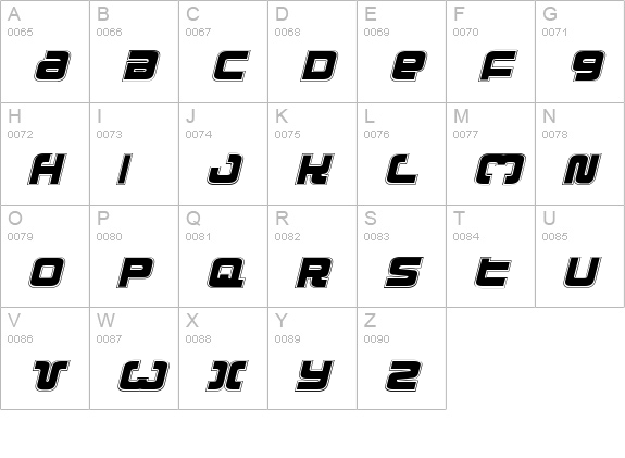 Exedore College Italic uppercase A-Z preview