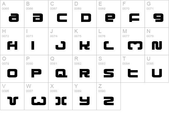 Exedore Expanded uppercase A-Z preview