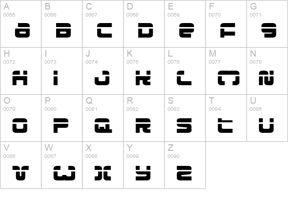 Exedore Laser uppercase A-Z preview