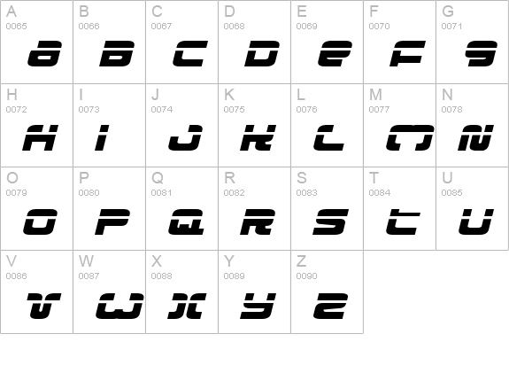 Exedore Laser Exp Italic uppercase A-Z preview