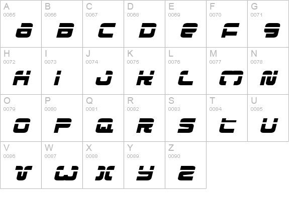Exedore Laser Italic uppercase A-Z preview