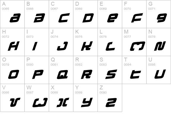 Exedore Rotalic uppercase A-Z preview