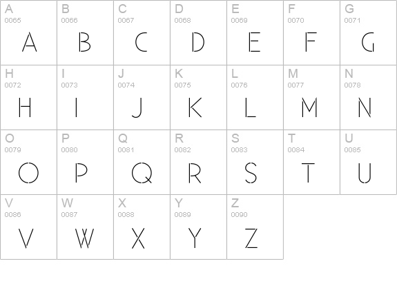 Existence Stencil Light uppercase A-Z preview