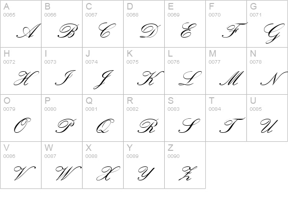 Exmouth uppercase A-Z preview