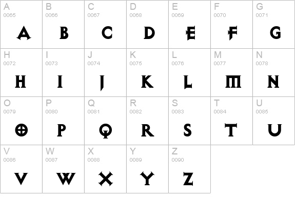 Exocet Heavy uppercase A-Z preview