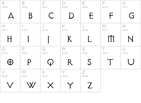 Exocet Light uppercase A-Z preview