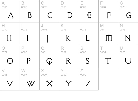 ExocetLight uppercase A-Z preview
