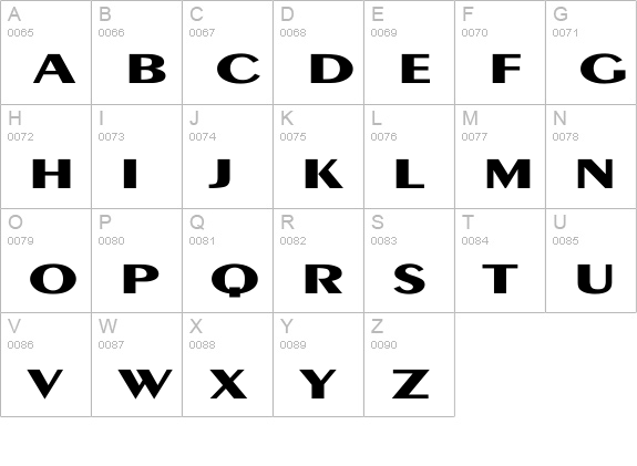 Exotic-Bold Ex uppercase A-Z preview