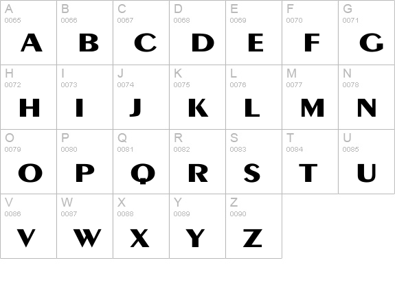 Exotic-Bold Wd uppercase A-Z preview
