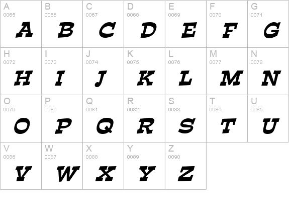 Expose BoldItalic uppercase A-Z preview