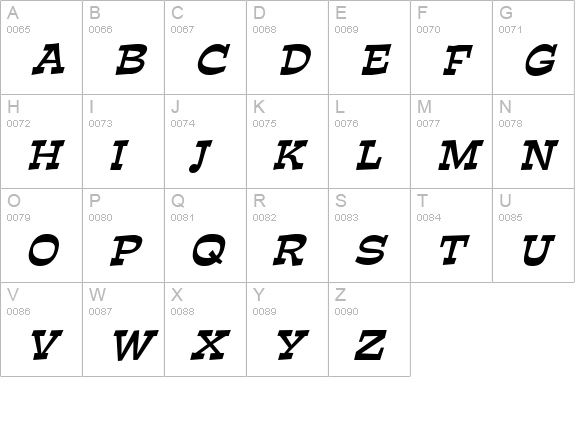 Expose Italic uppercase A-Z preview