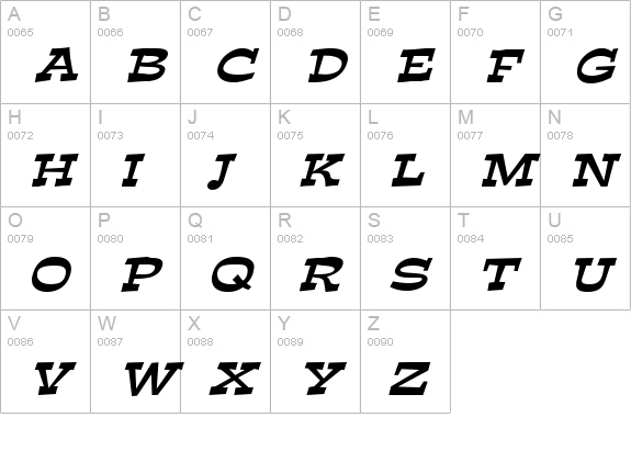 Expose Wide Italic uppercase A-Z preview