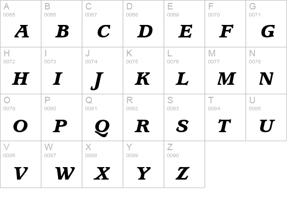 Exposition Black SSi Black Italic uppercase A-Z preview