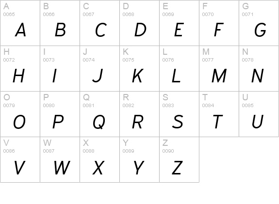 Expressway Bk Italic uppercase A-Z preview