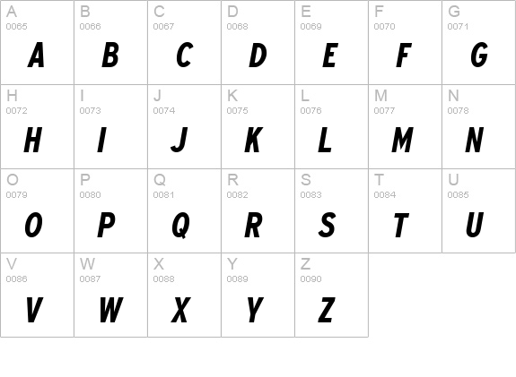 Expressway Cd Bold Italic uppercase A-Z preview