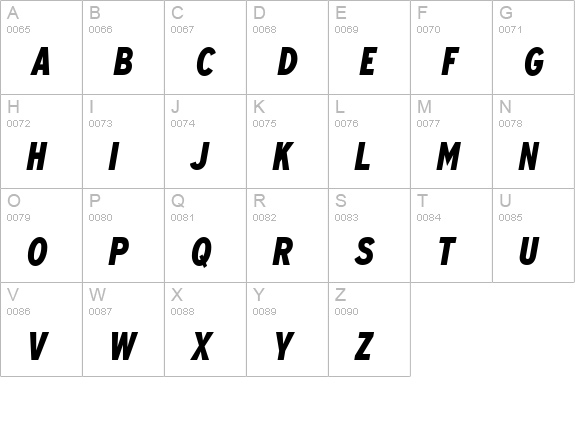 Expressway Cd Xb Italic uppercase A-Z preview